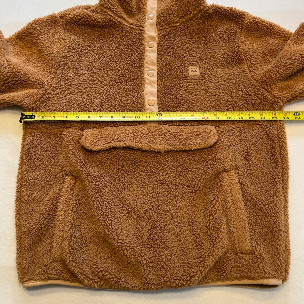 Billabong Camel Brown Gorpcore Sherpa Teddy Fleece Cozy Pullover Jacket Size XL - Picture 7 of 10